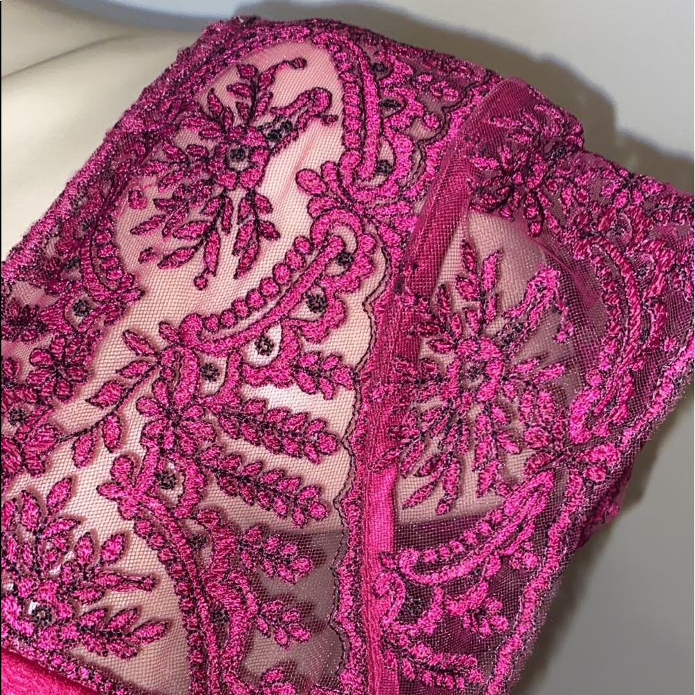 Hot Pink Pleated Maxi Dress by Catherine Deane - Picture 7 of 11